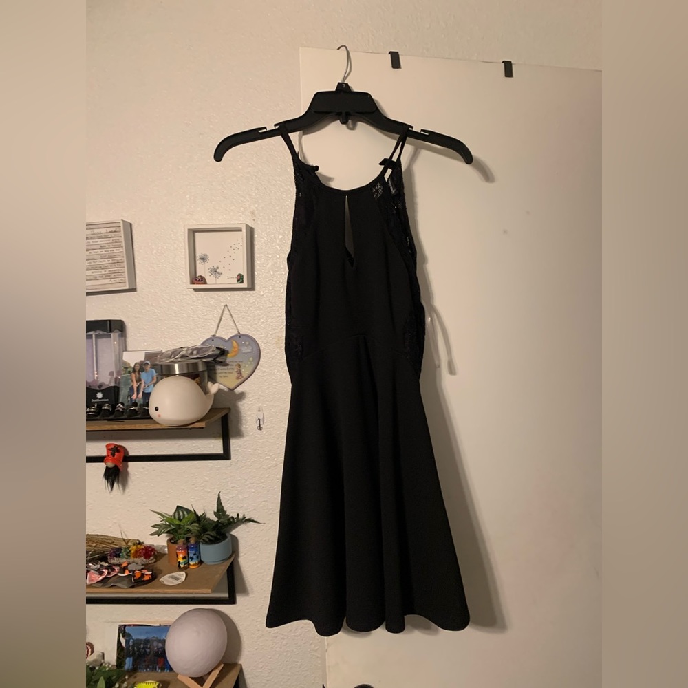 Black lace formal dress